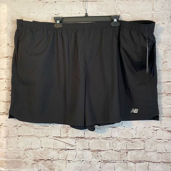 New Balance Men’s Accel Athletic Workout Short 5” Inseam Lined Black Size 5XL - Picture 2 of 9